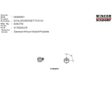 02063792 - SET OF LOCKS PC 21XX