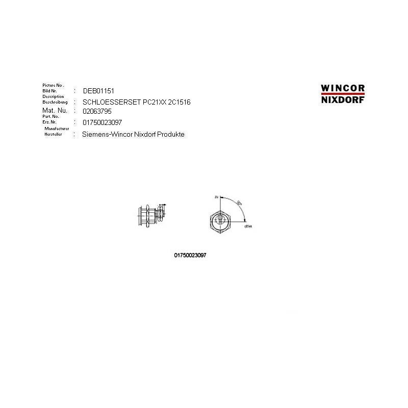 02063795 - SET OF LOCKS RL 225-08-1 2C1516 Z 2 K 3