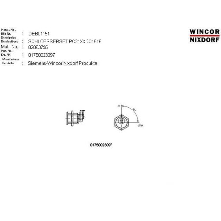 02063795 - SET OF LOCKS RL 225-08-1 2C1516 Z 2 K 3