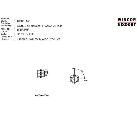 02063796 - SET OF LOCKS RL 225-08-1 2C1545 Z 2 K 3