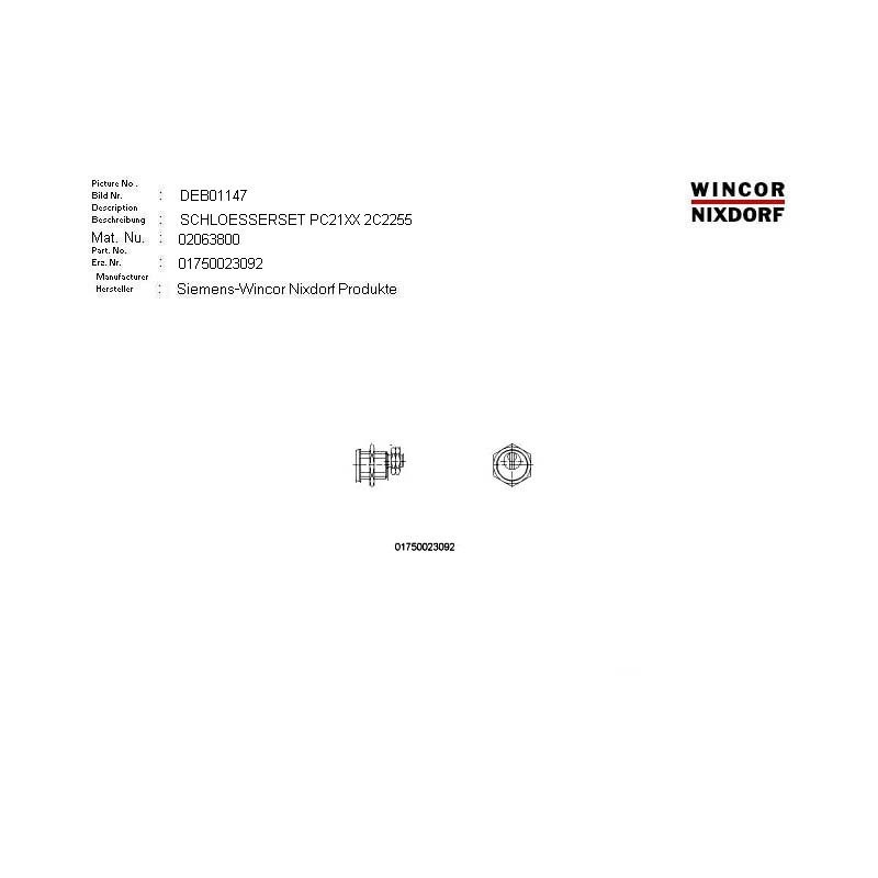 02063800 - SET OF LOCKS RL 225-08-1 2C2255 Z 2 K 3