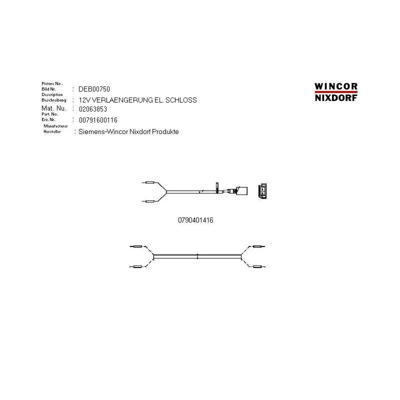 02063853 - 12V EXT. ELECTRONIC LOCK 3.5M