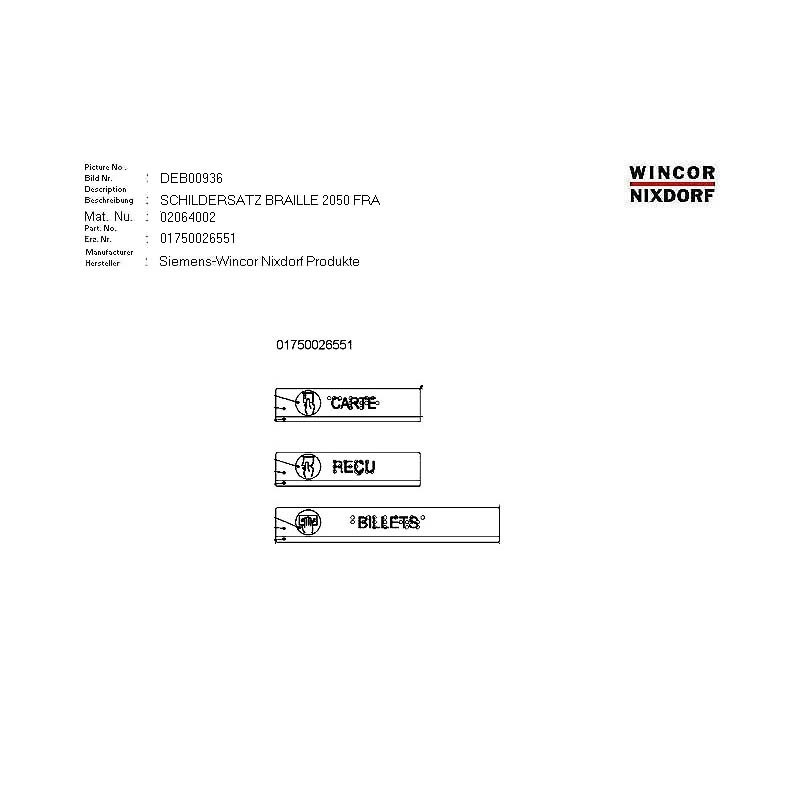 02064002 - LABEL KIT BRAILLE 2050 FRA